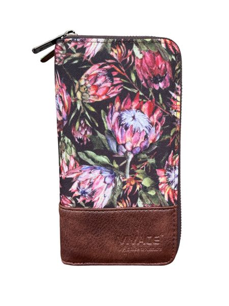 Vivace Protea Printed Canvas Wallet