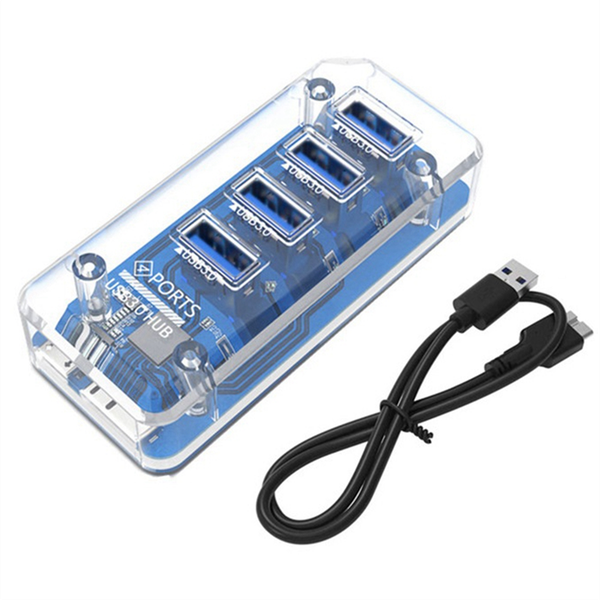4XUSB3.0 Splitter HUB Laptop Desktop Computer Hub,Rectangular Model