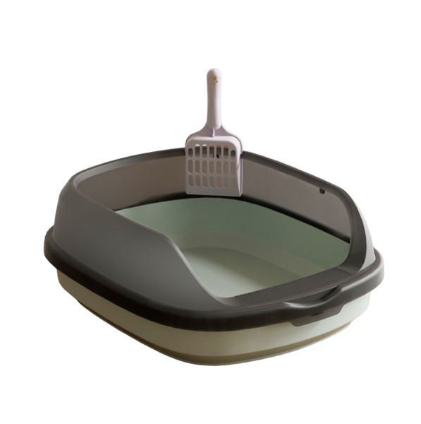 Cat Litter Box with Litter Scoop - Light Blue