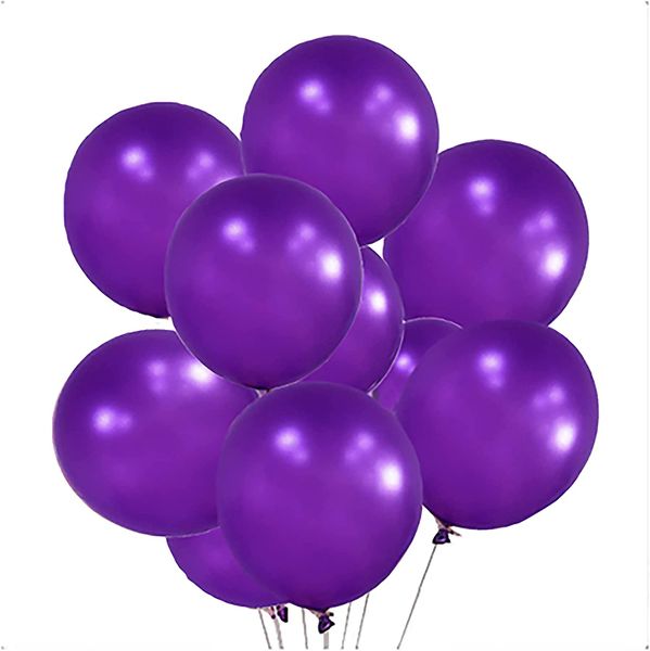 10 Shiny Dark Purple Balloons