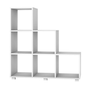 Cascade 6-Cube White Step Bookcase