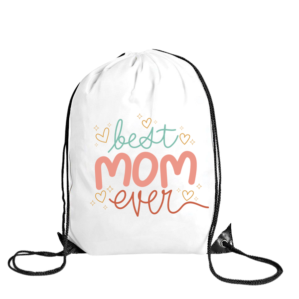 Baby Gifts - Drawstring Bag -Polyester - Best Mom Ever Pink