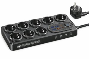 Moxom MX-ST22 14 IN 1 Power Strip With 2 PD/QC, 8 Socket,4 USB,2 Type-C
