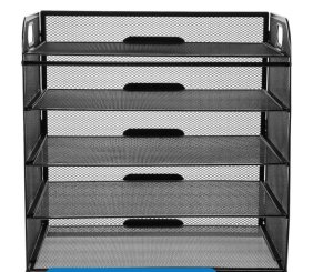 Sub Urban Decor 5 Tiered Metal Mesh Desk Organizer with Handle
