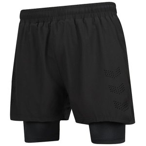 Men 2 in 1 Workout Running Shorts with Zipper Pockets and Compression Liner