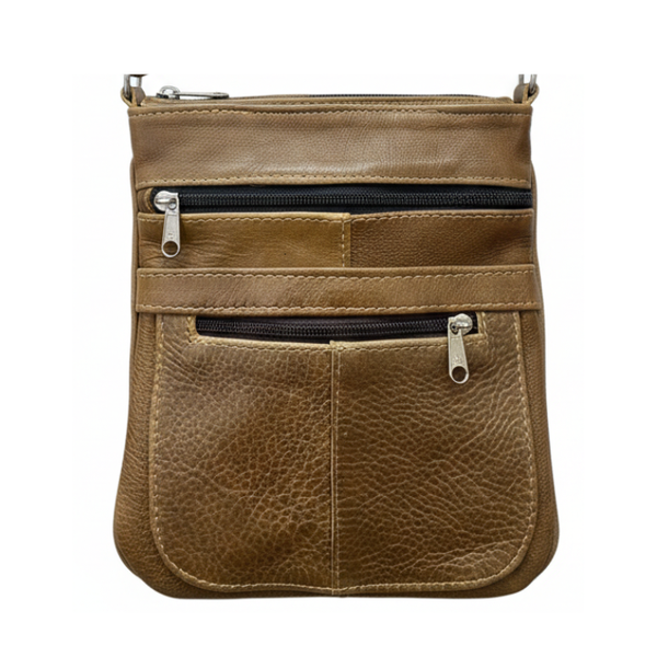Brown Leather Sling Bag for Men and Women | Compact Crossbody Bag