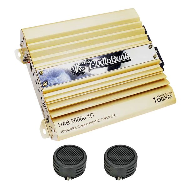 Audiobank NAB26000.1 Digital 16000w Monoblock Amplifier &amp; Evo Tweeters