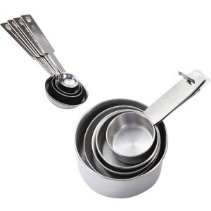9-Piece Stackable Measuring Cup/Measuring Spoon Set, Stainless Steel