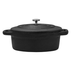 Regent Cookware Cast Iron Oval Mini Pot With Lid, 350ml