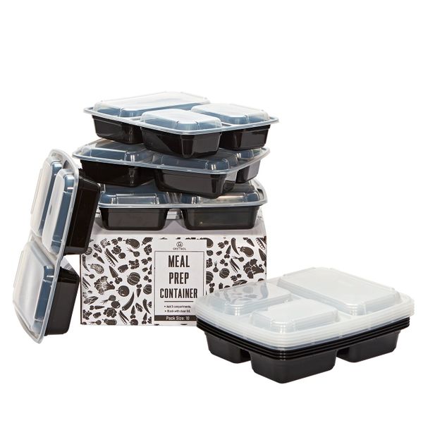 Gretmol Black Rectangular 10 Piece Lunch Box Set