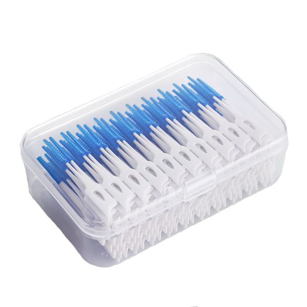 200 Pieces Dual Purpose Portable Soft Floss Toothpick for Braces Oral Cleaning