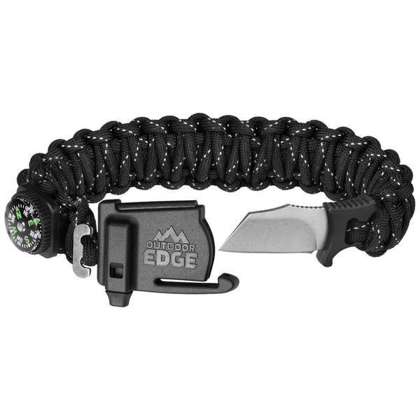 Outdoor Edge ParaSpark Survival Paracord Bracelet Medium Black