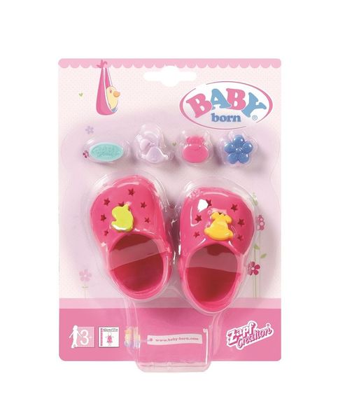 Baby Born Shoes With Funny Pins - Dark Pink