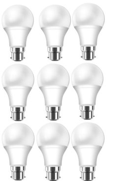 (Pack of 9)10W LED Light Bulb, B22 Base.6500K Daylight. Daily essentials.