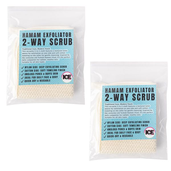Dual-Texture Hamam Exfoliating Wash Cloth - 2 pack