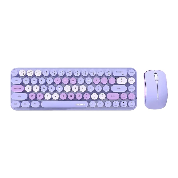 Wireless Keyboard And Mouse Set Cute Colorful 68 Key Compact