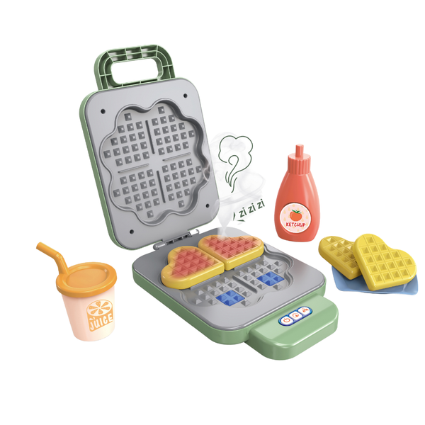 Pretend &amp; Play Waffle Set with Lights, Sound &amp; Colour Changing Food - Green