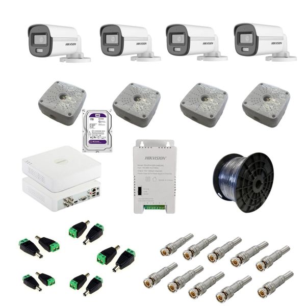4 Channel Set Hikvision Color-Vu Analog