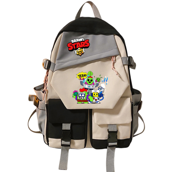 Student Bcakpack Game Merchandise Brawl Stars Color Blocking Canvas