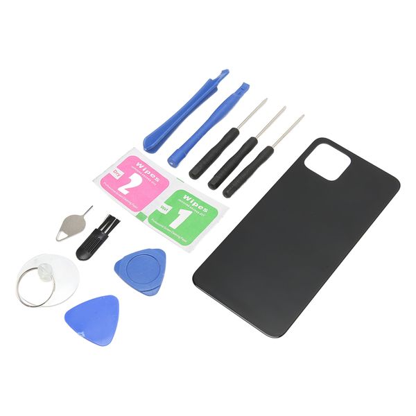 Battery Back Glass compatible with Google Pixel 4 Black