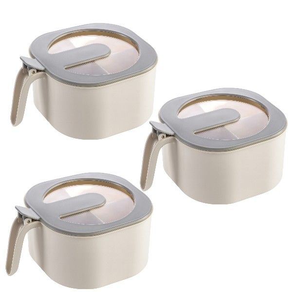 3 Pack - 4 Grid Seasoning Storage Container