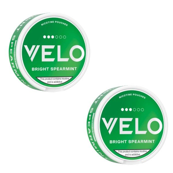 Velo Slim Nicotine Pouches - Bright Spearmint 10mg - 2 Pack (40 Pouches)