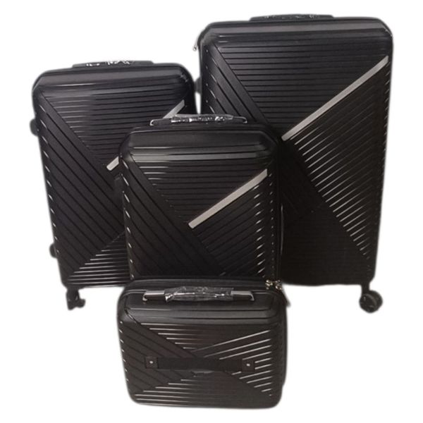 4-Piece Unbreakable Hard Shell Luggage Set - Black
