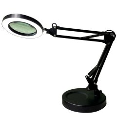 LED Magnifying Glass Lamp 5X Magnification Design w/ Large Base and Clip