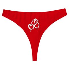 Wild Cherry Womens Red Thong Underwear Panties Breathable Gift for Wife