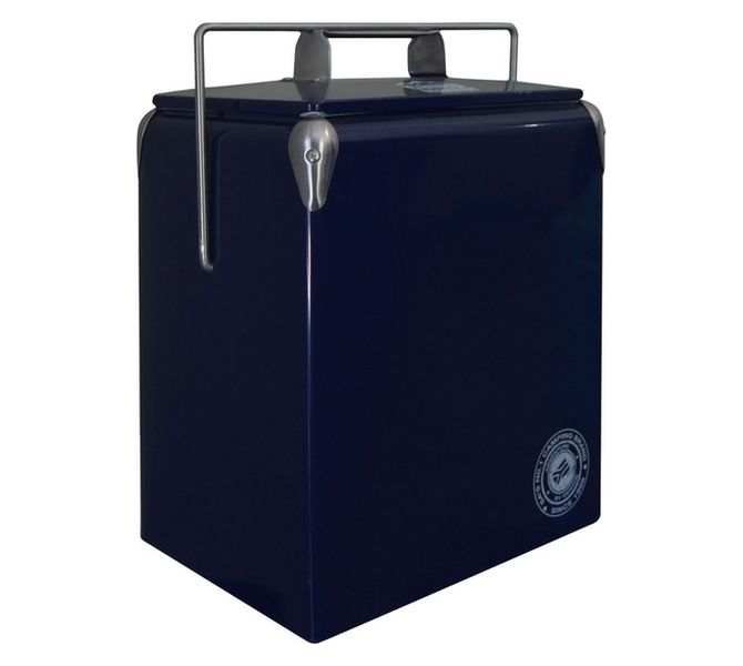 Steel Cooler Box 17 L Blue Classic Retro Design and Durable 850008841