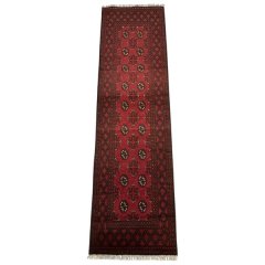 RUGS OF PERSIA Red Wool HandMade Red Afghan Runner 290 x 79cm Rug