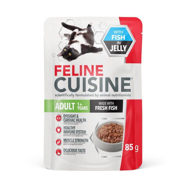 Feline Cuisine Wet Cat Food Adult Fish Jelly 4 x 12 x 85g