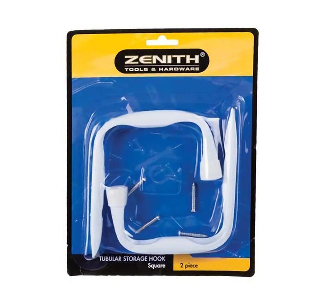 Hook Storage Tubular Square 2 Piece Per Pack Zenith - 6 Pack