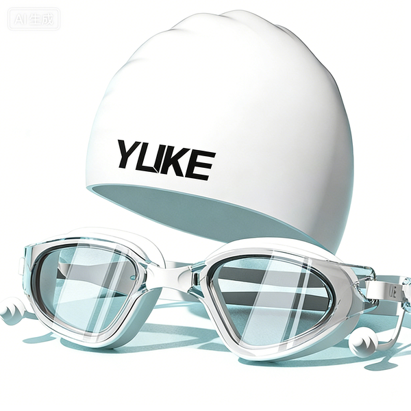 Swimming Goggles And Wwim Cap Set - High-Definition Anti-Fog UV Protection