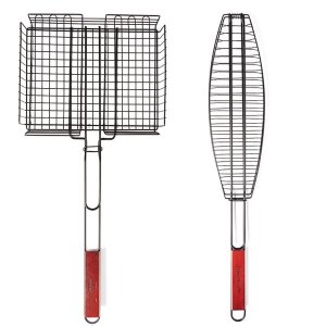 Campfire - Deep Grill Basket Handle Non-Stick and Fish Grill C/W Handle