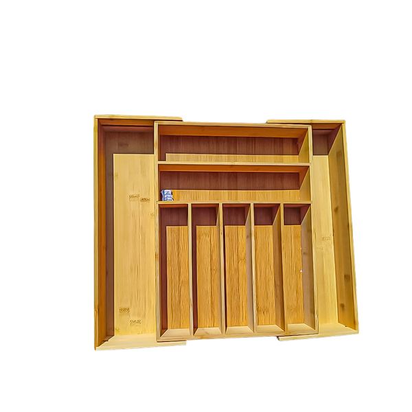 Cutlery Expandable Drawer Organiser Bamboo Tray