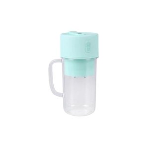 Green Portable &amp; Rechargeable Juice Blender Cup - 420ml with Straw