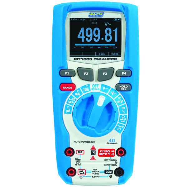Major Tech 1000V AC/DC IP67 TRMS Bluetooth Multimeter (MT1005)