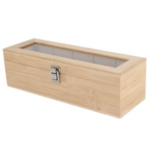 Multifunctional Bamboo System Tea Bag Jewelry Organizer Storage Box