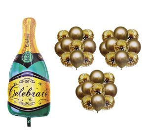 31 Pieces Green Champagne &amp; Gold Balloons Kit