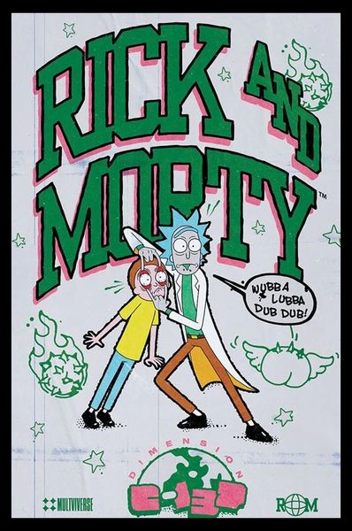 Rick And Morty (Bodega Universe) Poster with Black Frame