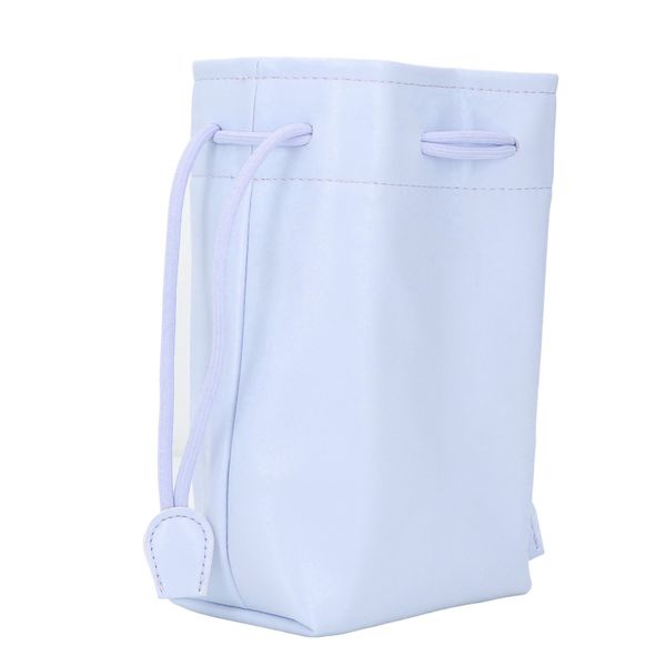 Blue PU drawstring camera pouch