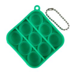 Mihuis Green Push Up Popping Bubble Squary Fidget Toy with Chain for ADHD