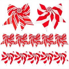 Christmas Bows 12 Pieces Red and White Festive Decorations Christmas Bows D