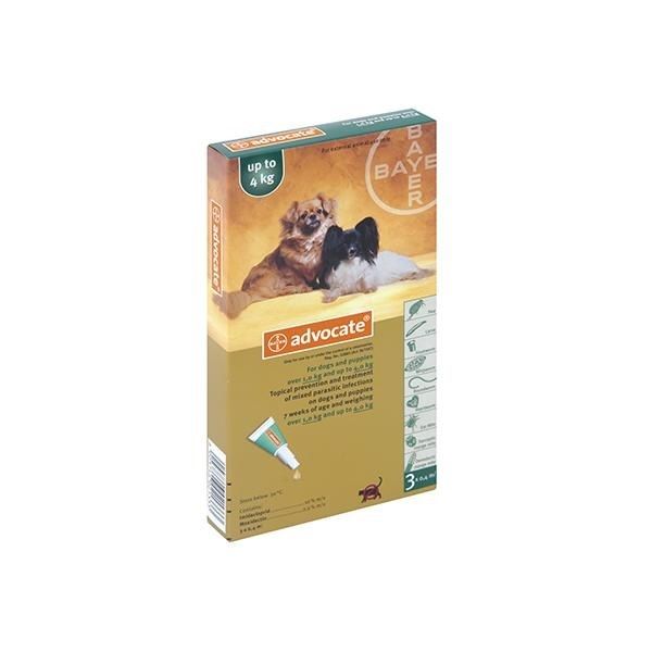 Advocate Small Dog 3x0.4ml (0-4kg) - Green