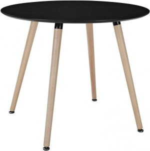Constance Round Dining Table - 110/75cm Black / Kitchen Dining Table