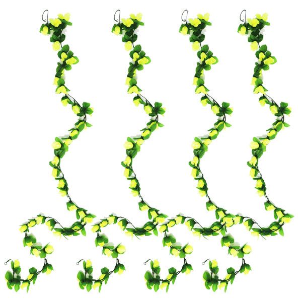 Artificial Indoor/Outdoor Rose Garland - 4 Pack (2m Each)