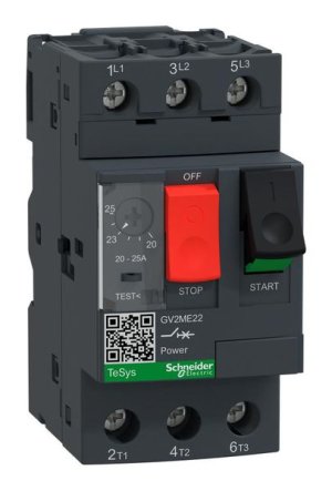 Schneider Electric (GV2ME22) Thermal Magnetic Circuit Breaker, 25A, 3 Pole