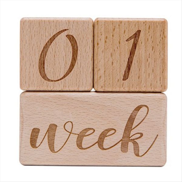 Baby Monthly Record Growth Milestone Block Baby Photography Props