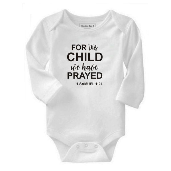 Qtees Africa For This Child We Have Prayed Long Sleeve Baby Grow